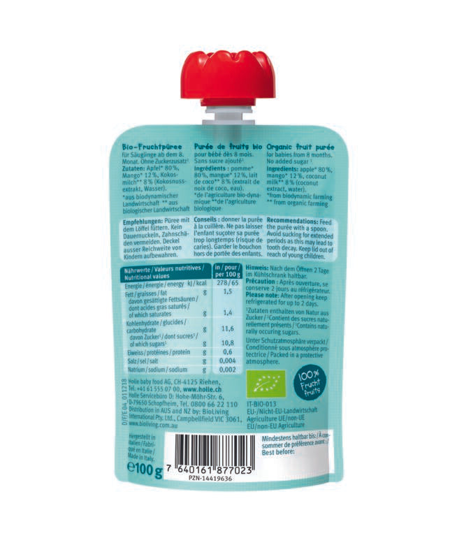 Holle Croco Coco Fruit Pouch