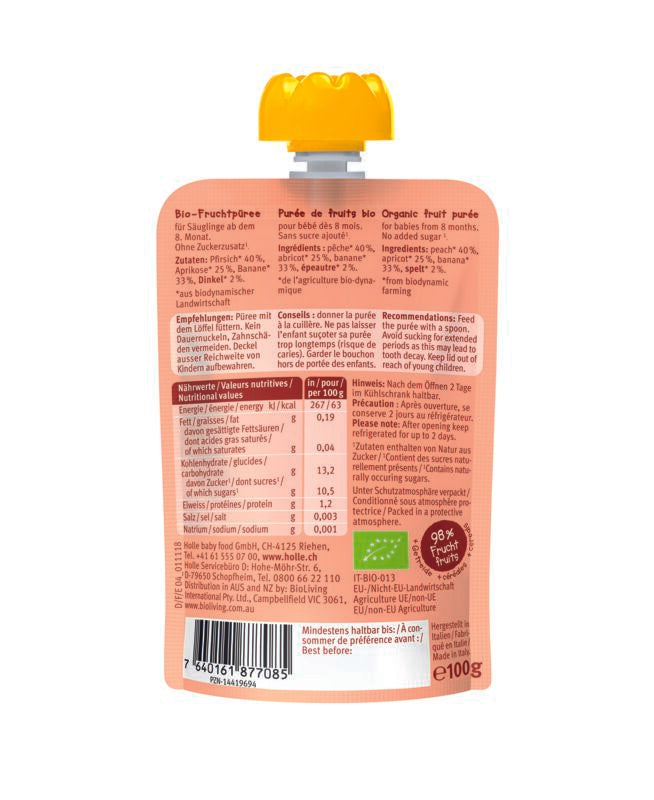 Holle Panda Peach Fruit Pouch