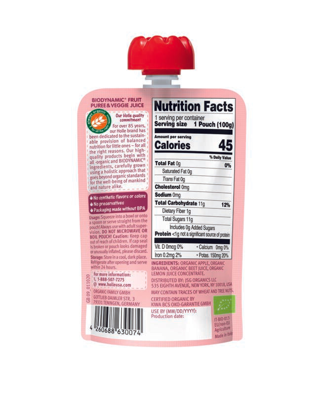 Holle Zebra Beet Fruit Pouch