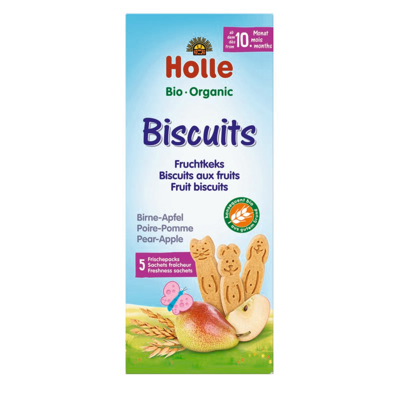 Holle Bio Fruit Biscuits- Pear, Apple  10+ Months-125 g