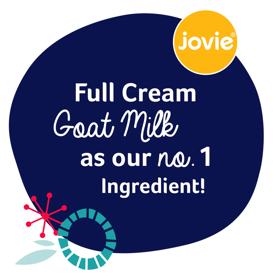 Jovie Organic Goat Milk Stage 2 (6+ Months) Please Note: Backorders are being fulfilled-deliverie times may vary. Products should arrive in April. Jovie is being shipped directly from the Netherlands where it is produced to ensure quality and freshness.